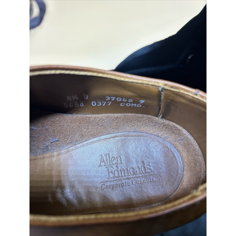Allen Edmonds Brown Leather Oxford 8.5 D Cap Toe Vibram Sole USA - Picture 10 of 10